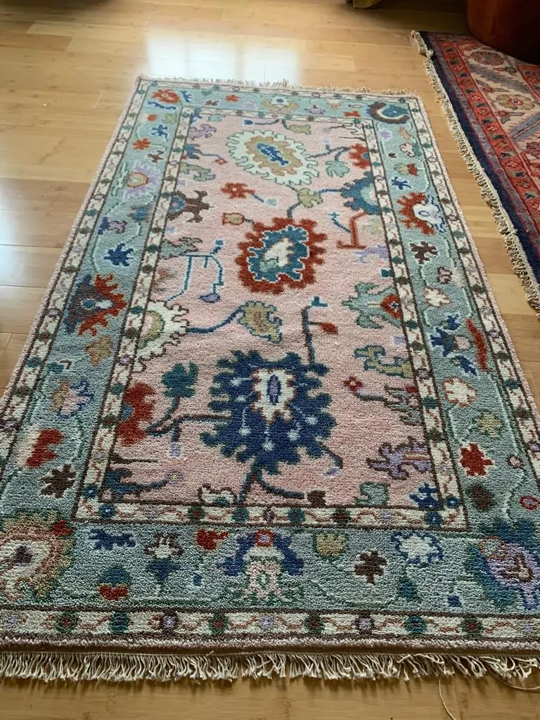 Oushak small pink rug 3x5-Rugvite (1)