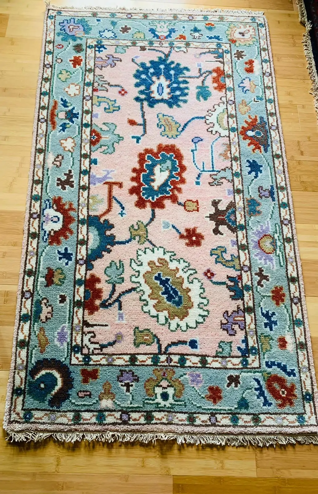 Oushak small pink rug 3x5-Rugvite (2)