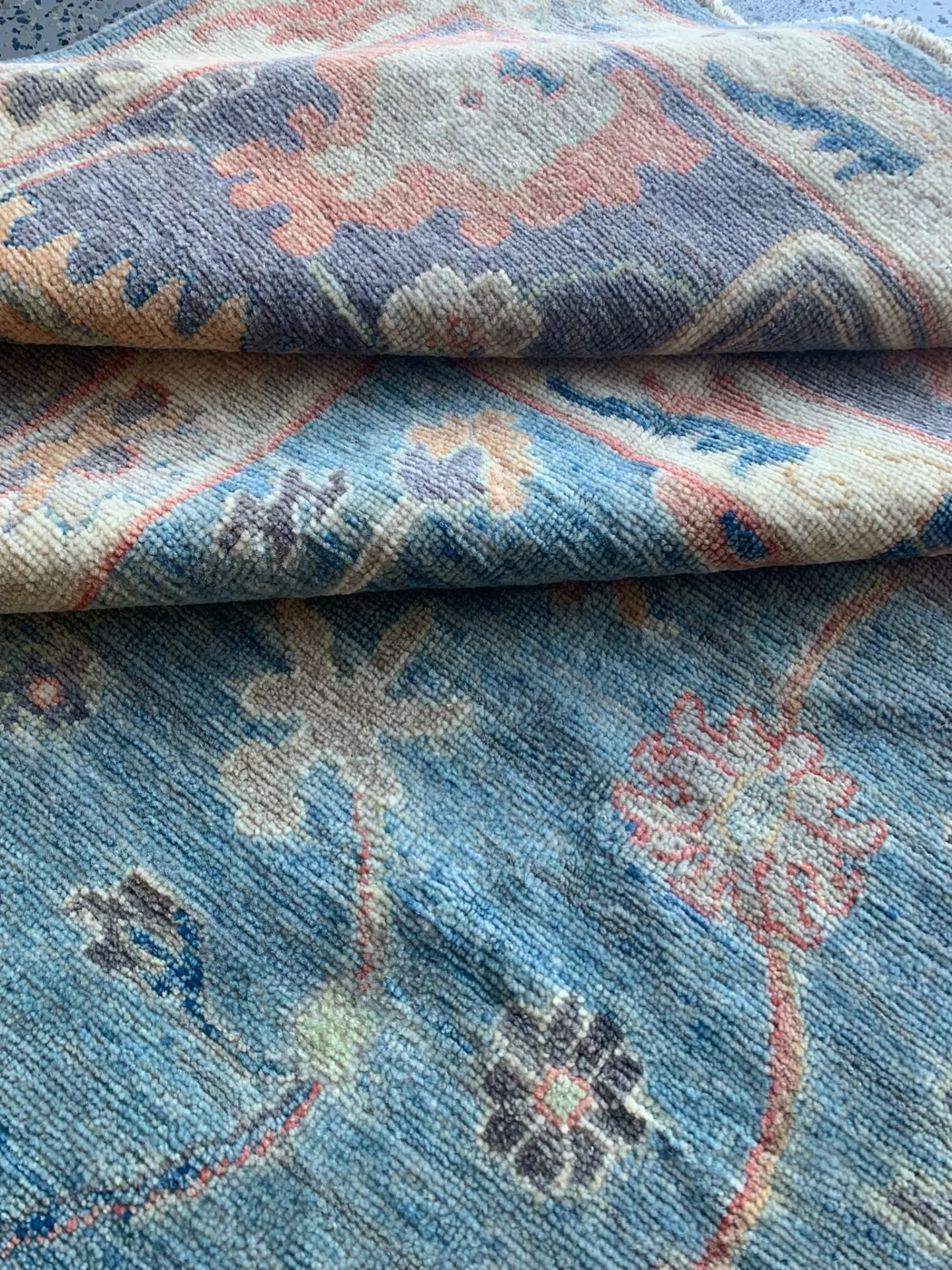 Celest handmade oushak wool rug for Rugvite (1)