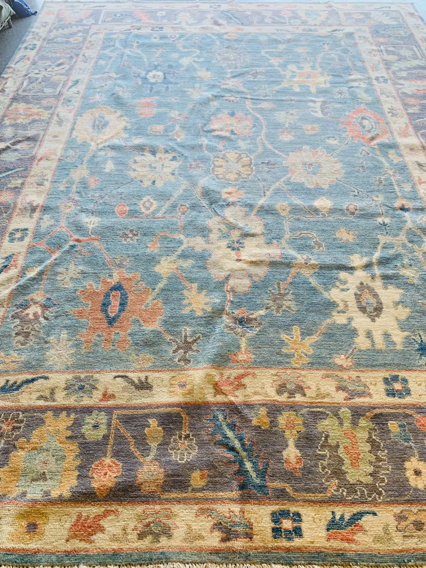 Celest handmade oushak wool rug for Rugvite (2)