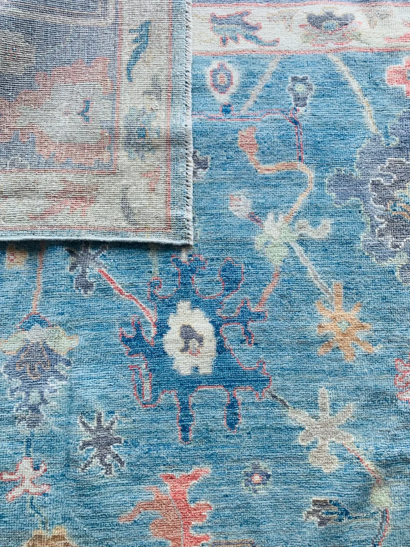 Celest handmade oushak wool rug for Rugvite (3)