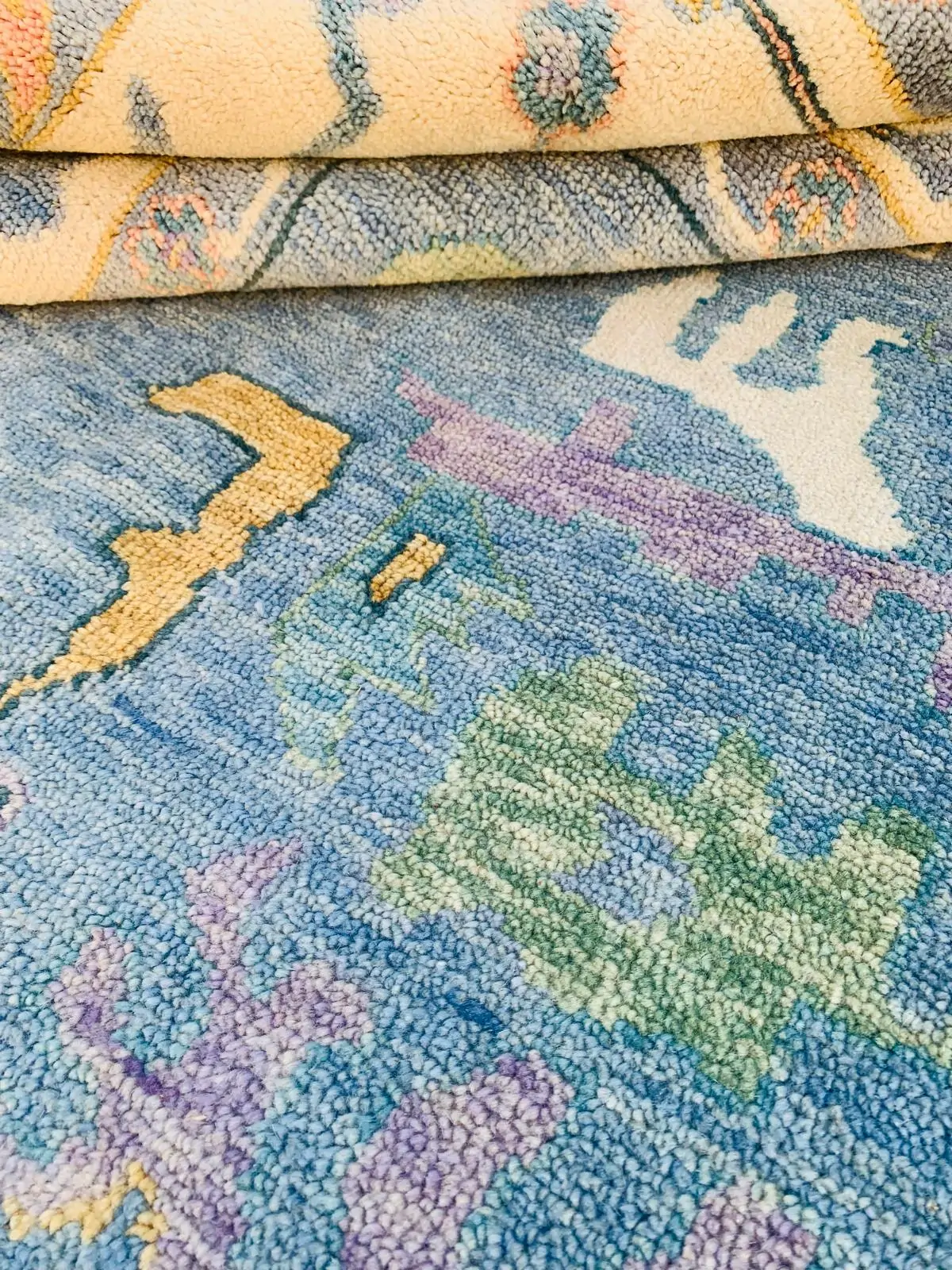 Blue Ethna Handmade Oushak Wool Rug by Rugvite, Austin, TX (3)4
