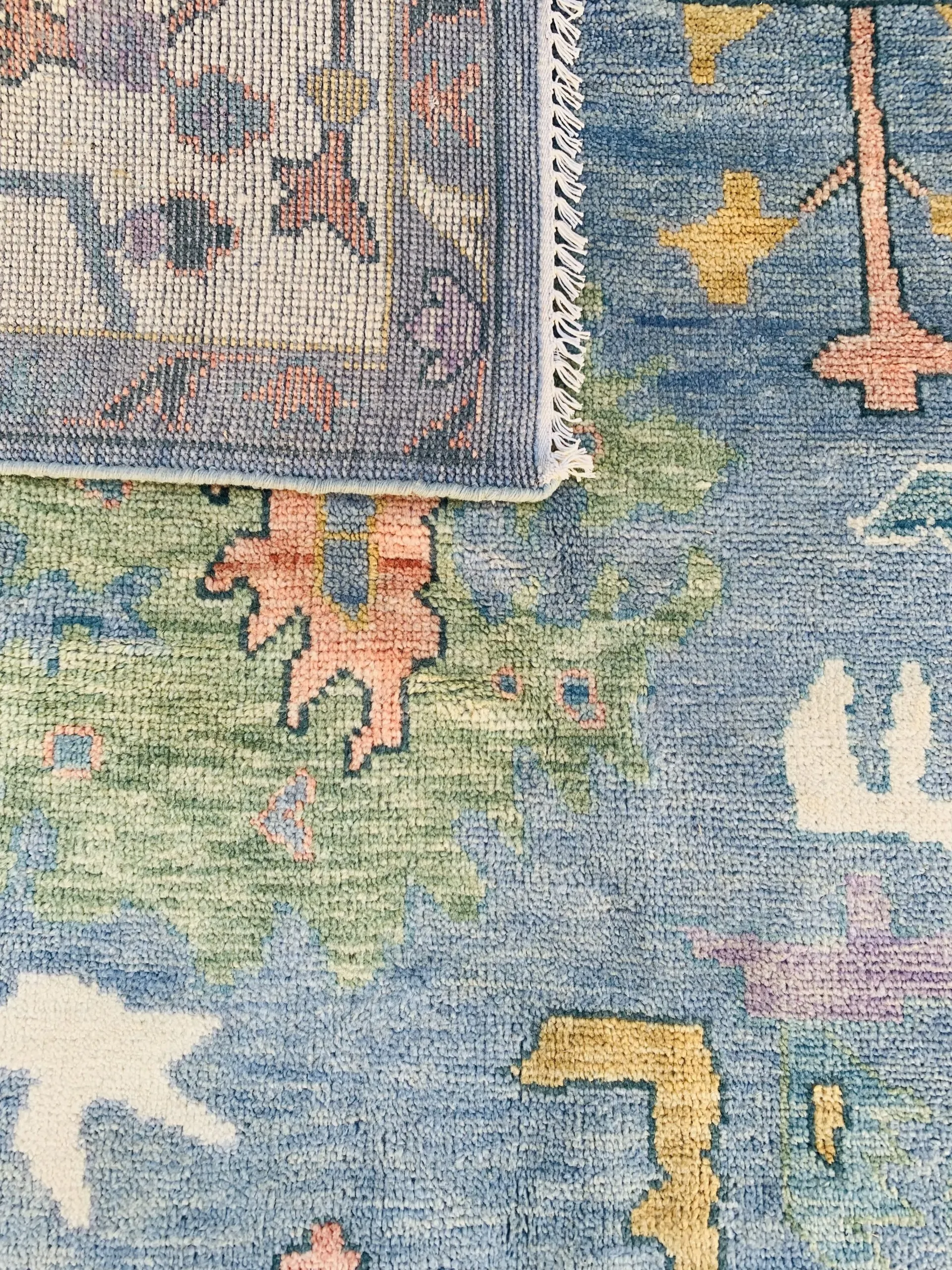 Blue Ethna Handmade Oushak Wool Rug by Rugvite, Austin, TX (9)